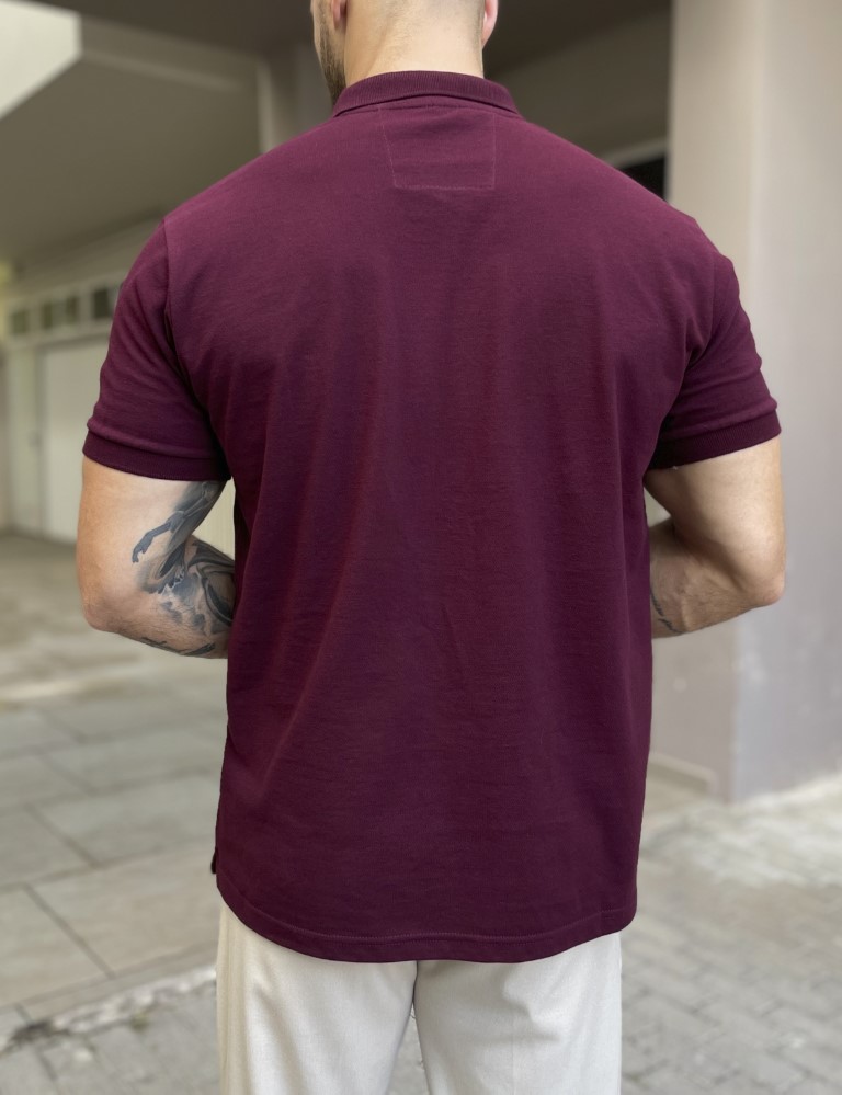 Everbest ανδρική μπορντό πικέ Polo μπλούζα Plus Size 252829B φωτογραφία